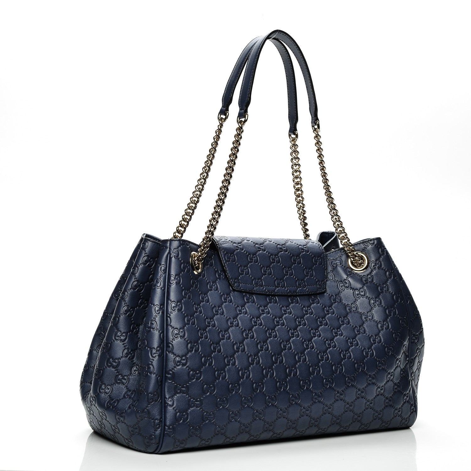 Gucci Guccissima Medium Emily Shoulder Bag Blue 3 of 9