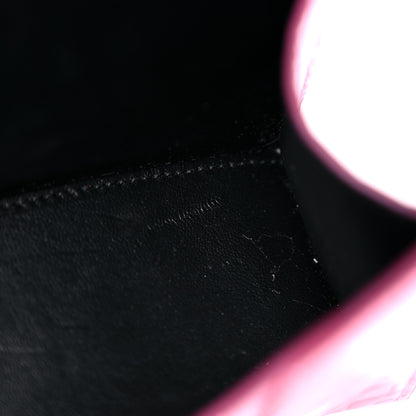Balenciaga Metallic Shiny Calfskin Crocodile Embossed Hourglass Top Handle Bag XS Pink 16 of 18