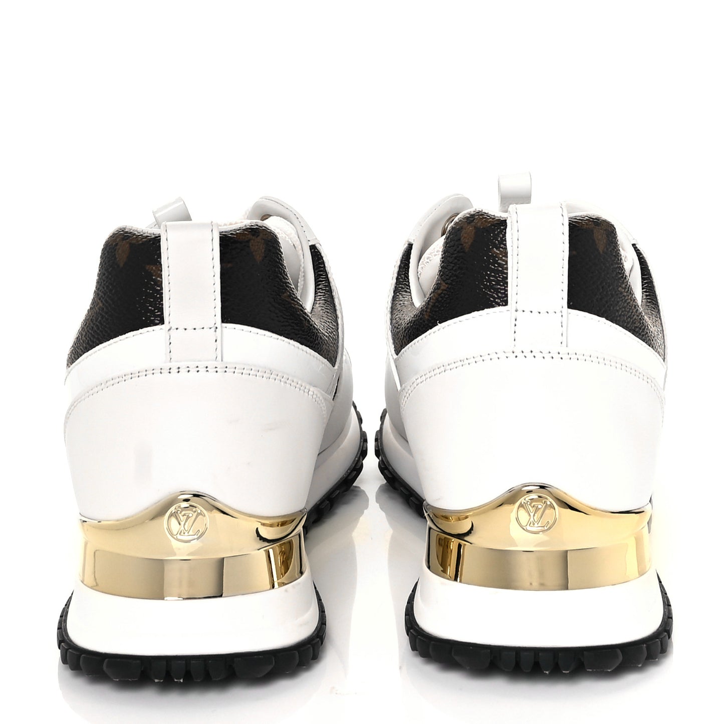Calfskin Monogram Run Away Sneakers 38.5 White