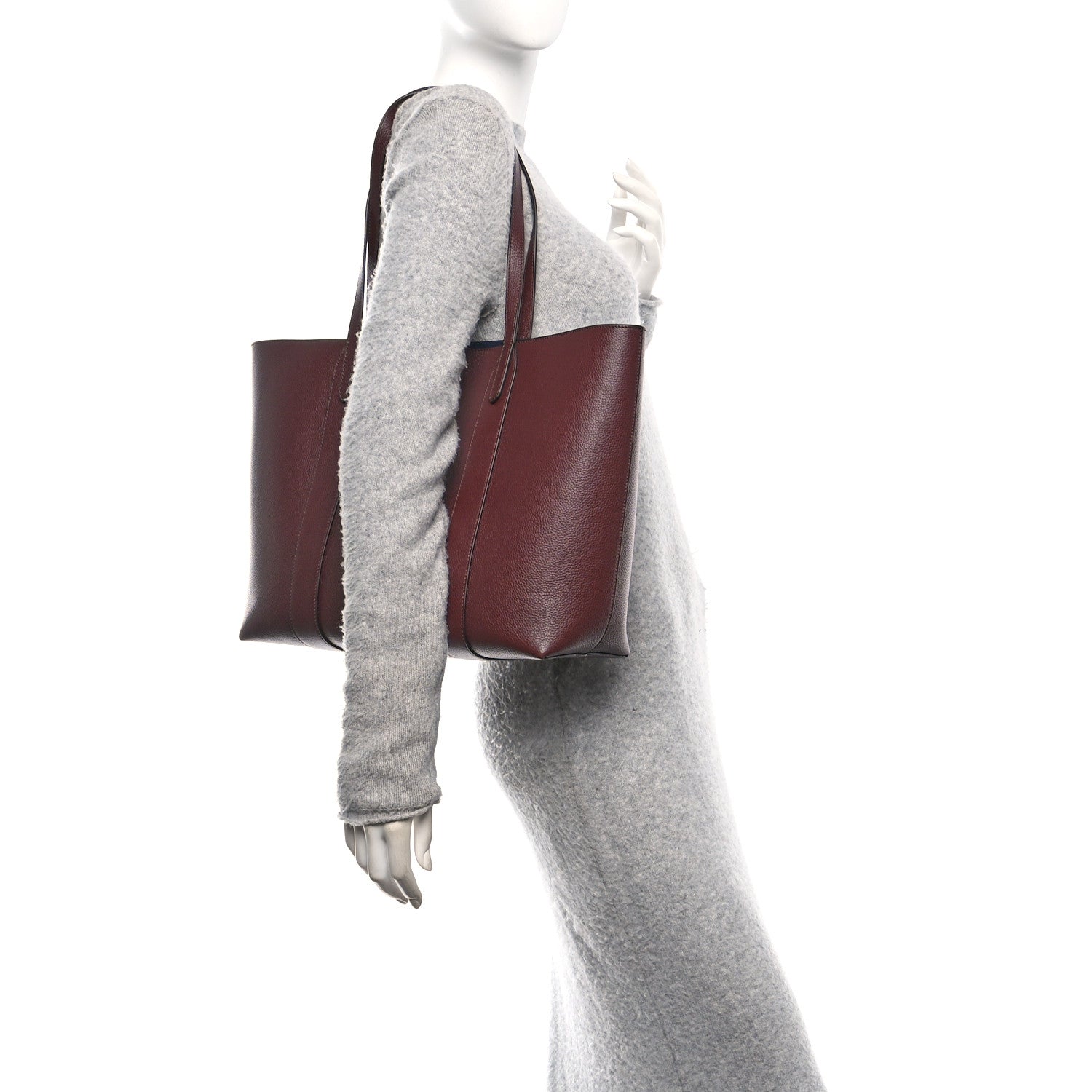 Mulberry Small Classic Grain Bayswater Tote Burgundy Oxford Blue 2 of 10