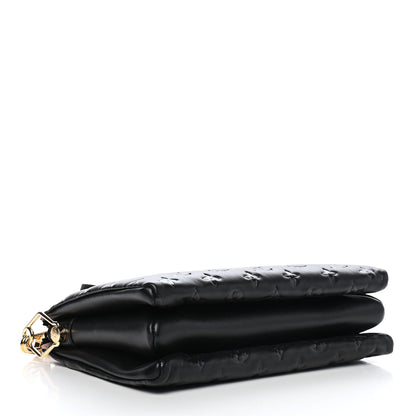 Louis Vuitton Lambskin Embossed Monogram Coussin PM Black 4 of 8
