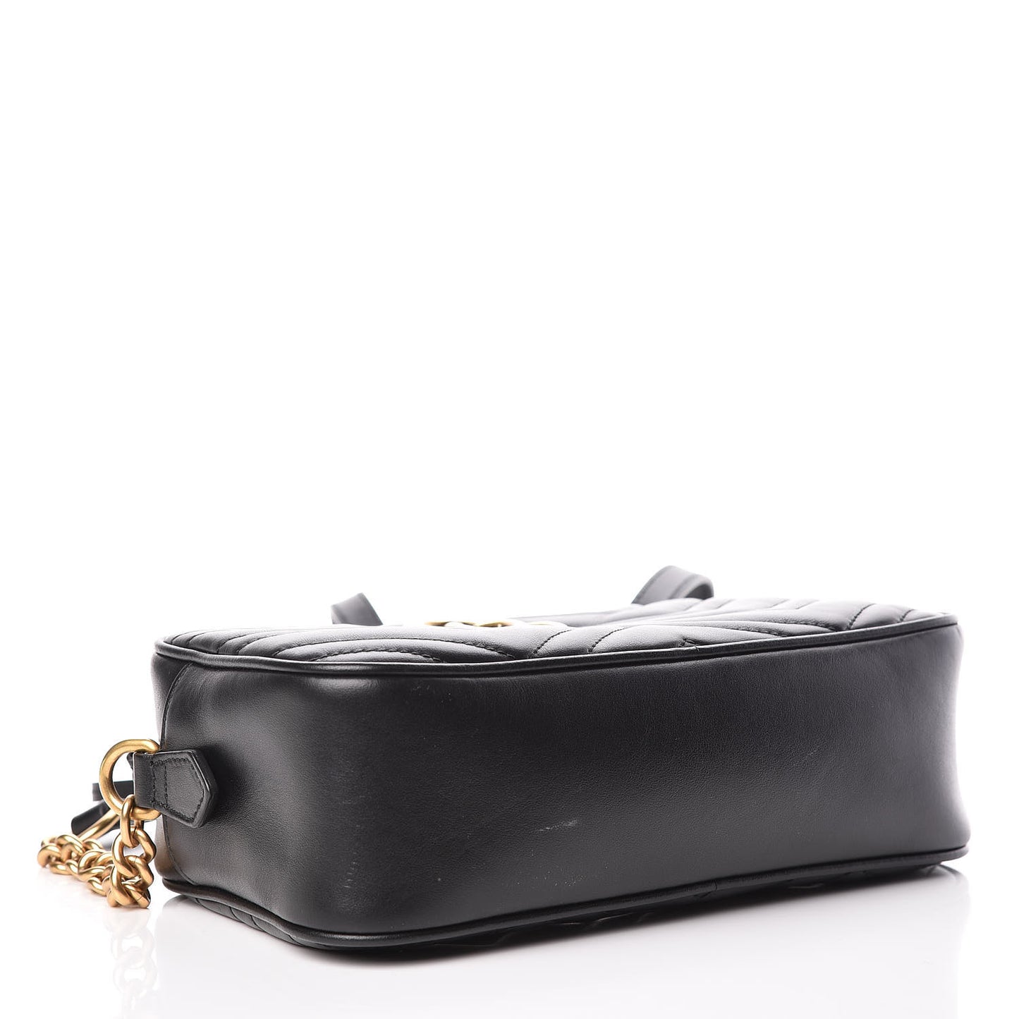 Calfskin Matelasse Small GG Marmont Chain Shoulder Bag Black