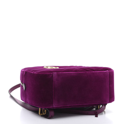 Gucci Velvet Matelasse GG Marmont Dome Backpack Fuchsia Violet Cyclamen 3 of 10