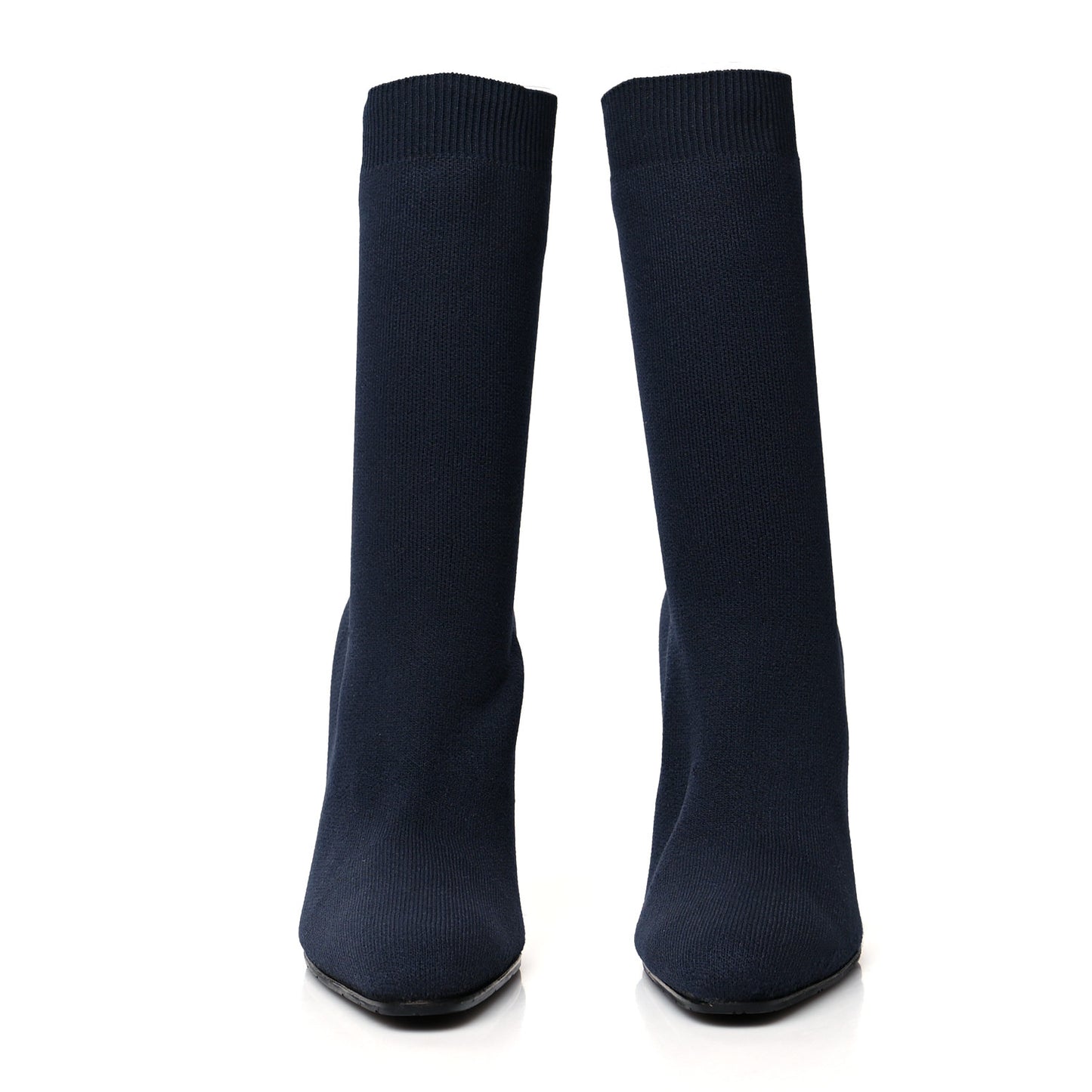 Jersey Crepe Round Toe Knife Booties 36 Black