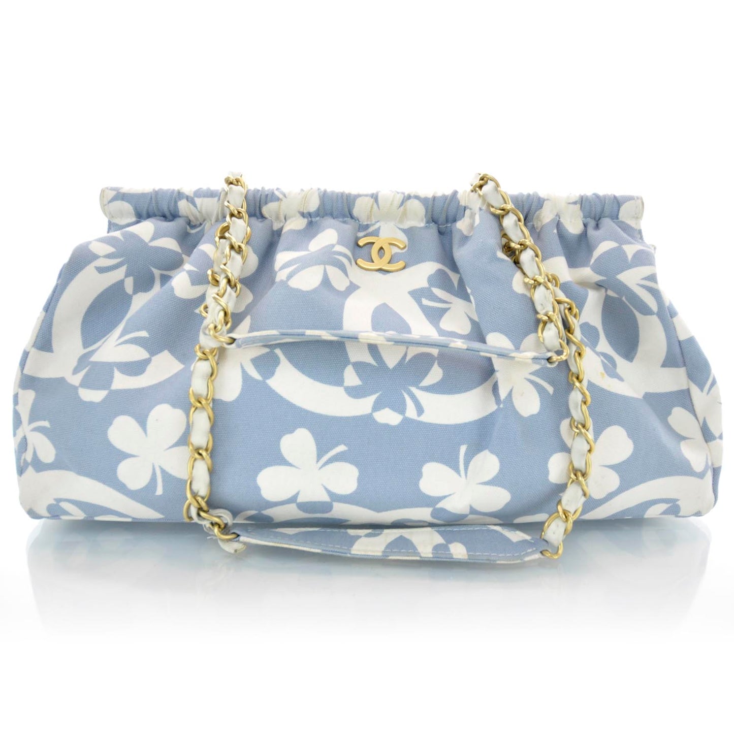 Canvas CC Clover Print Bag Blue