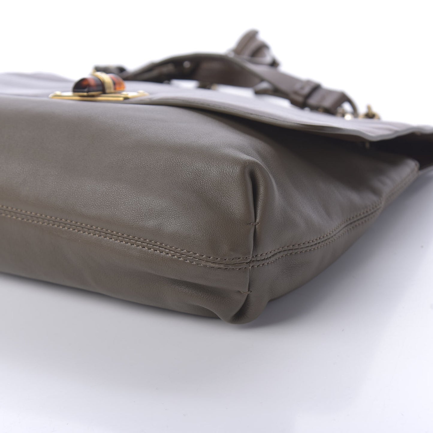 Calfskin Medium Happy Shoulder Bag Brown