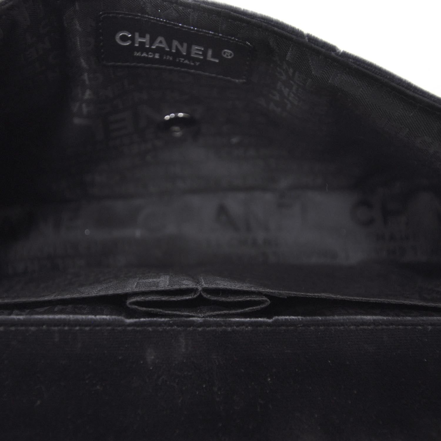 Chanel Velvet Quilted East West Flap Black 7 of 9