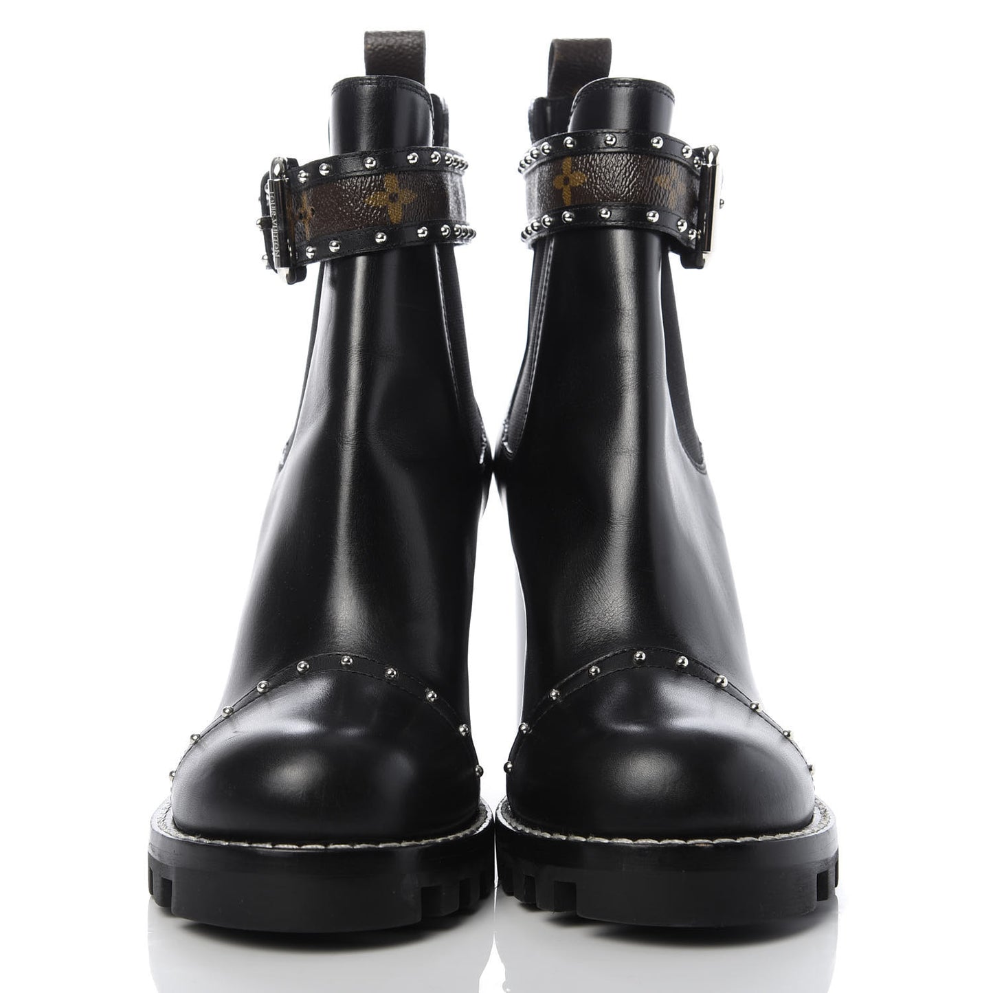 Calfskin Monogram Star Trail Chelsea Ankle Boots 41 Black