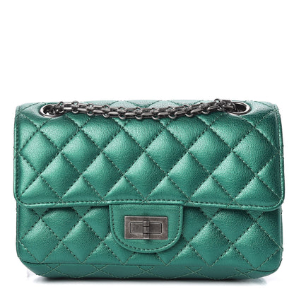 Chanel Metallic Sheepskin Quilted 2.55 Reissue Mini Flap Green 1 of 11