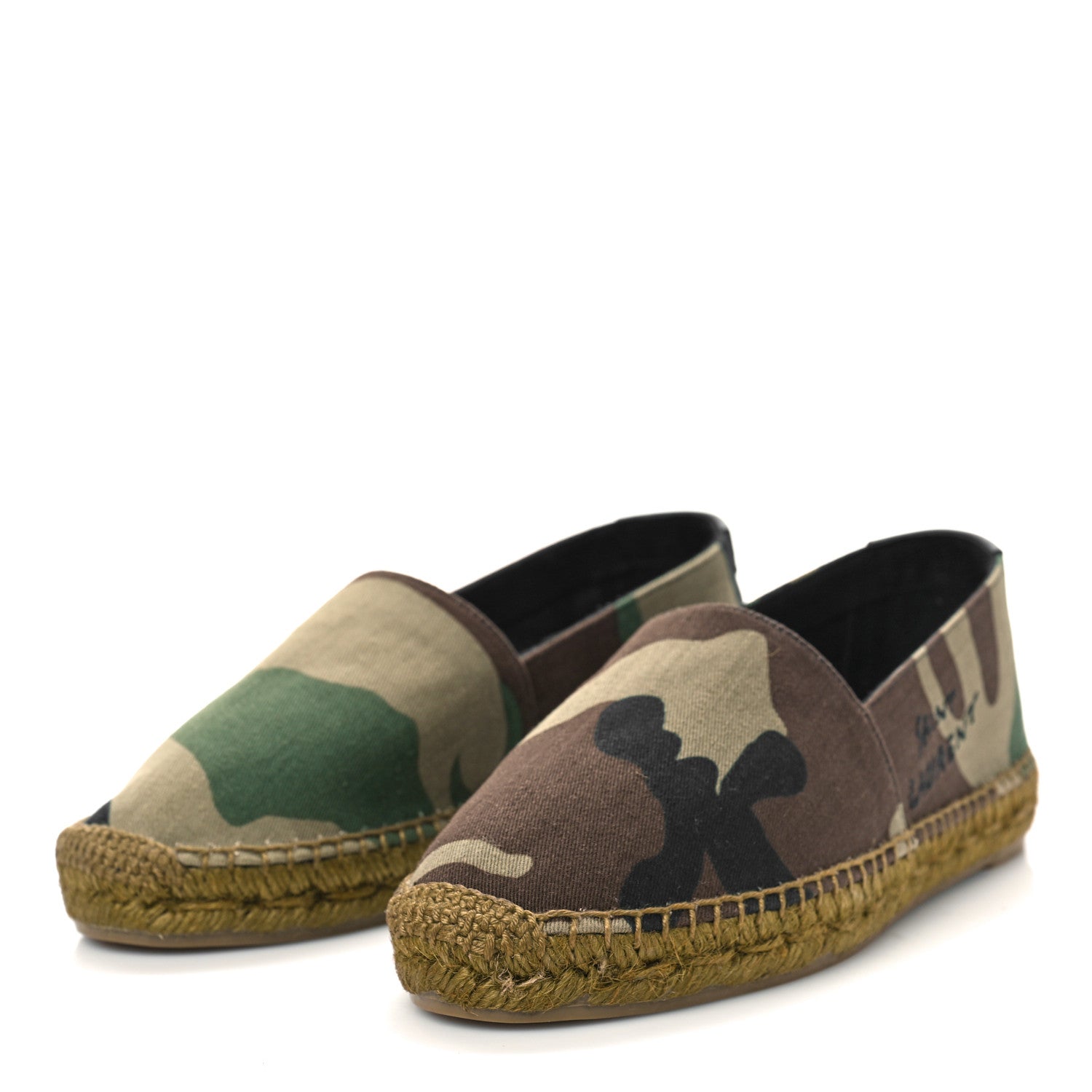 Saint Laurent Canvas Camouflage Espadrilles 35.5 Kaki Black 4 of 9