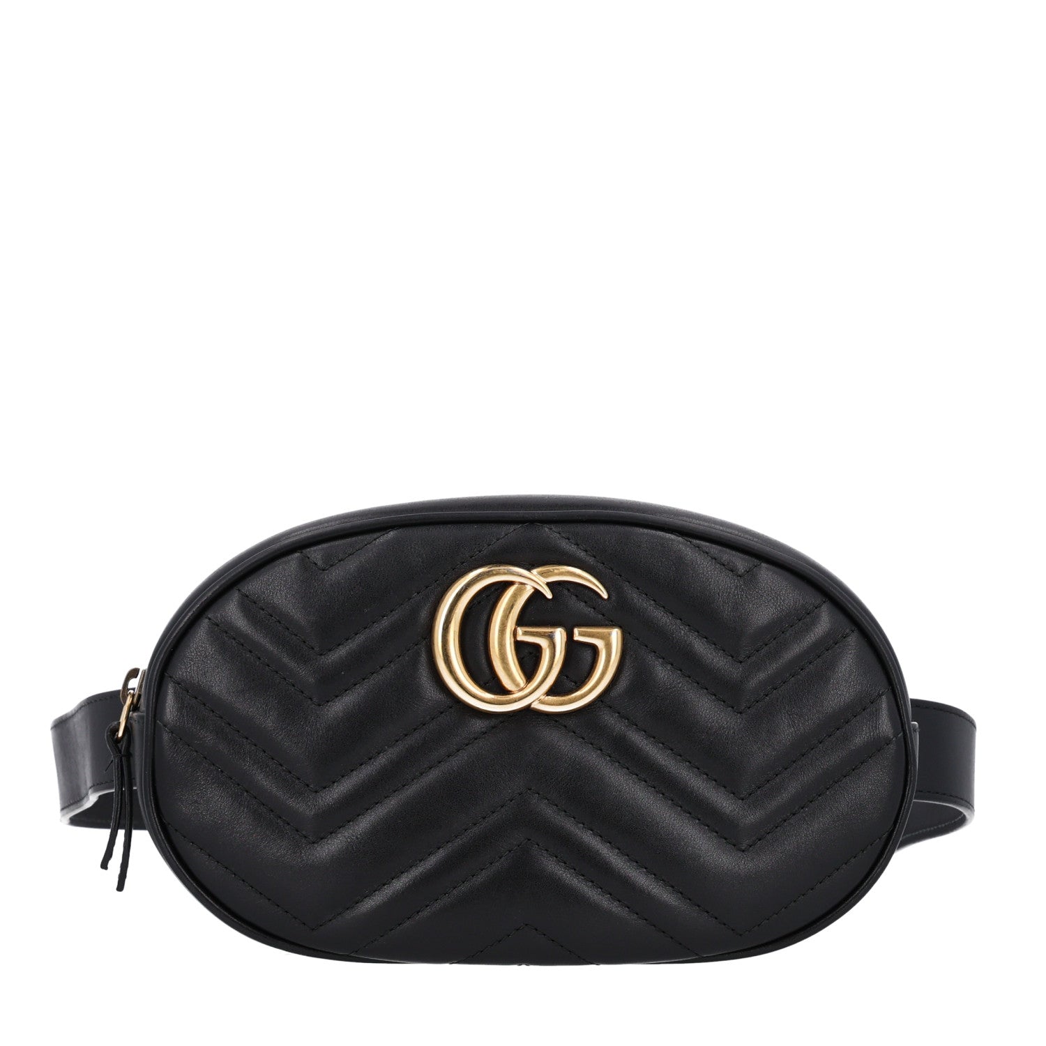 Gucci Calfskin Matelasse GG Marmont Belt Bag 75 30 85 34 Black 1 of 9