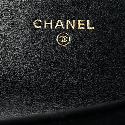 Chanel Velvet Quilted Flap Card Holder Black 8 of 10