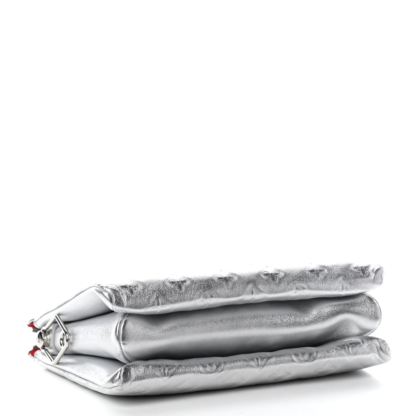 Metallic Lambskin Embossed Monogram Coussin PM Silver