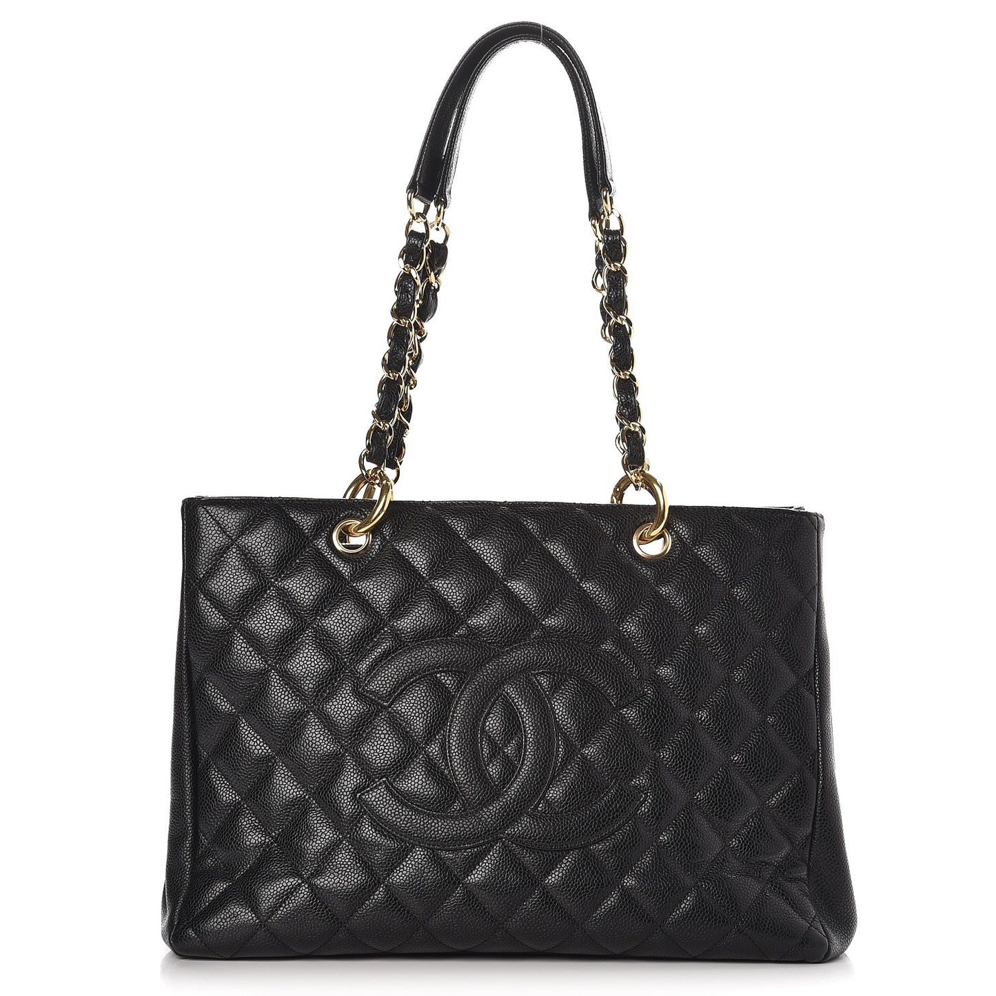 Caviar Quilted Grand Shopping Tote GST Black