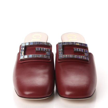 Gucci Malaga Kid Crystal Square G Madelyn Mules 40.5 Romantic Cerise 2 of 10