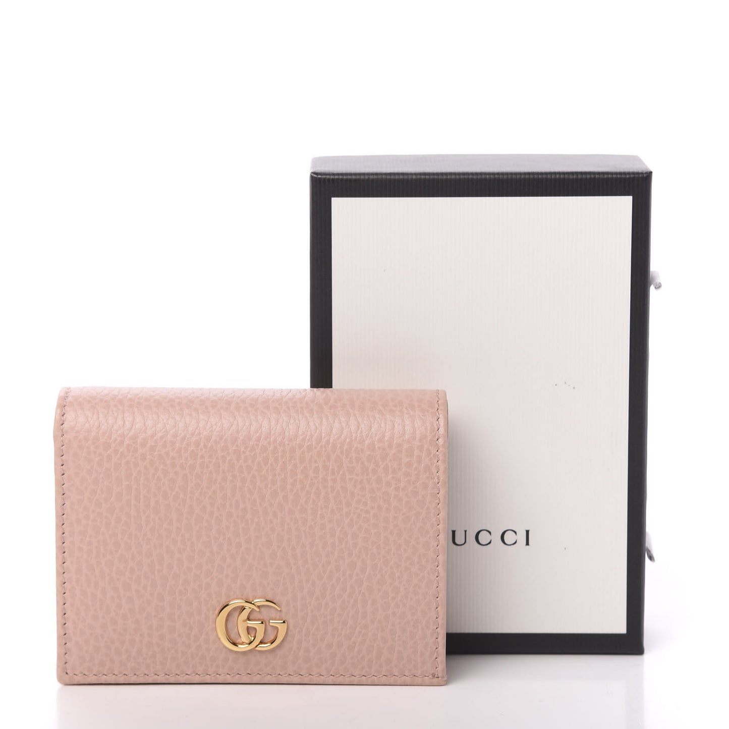 Dollar Calfskin GG Marmont Card Case Perfect Pink