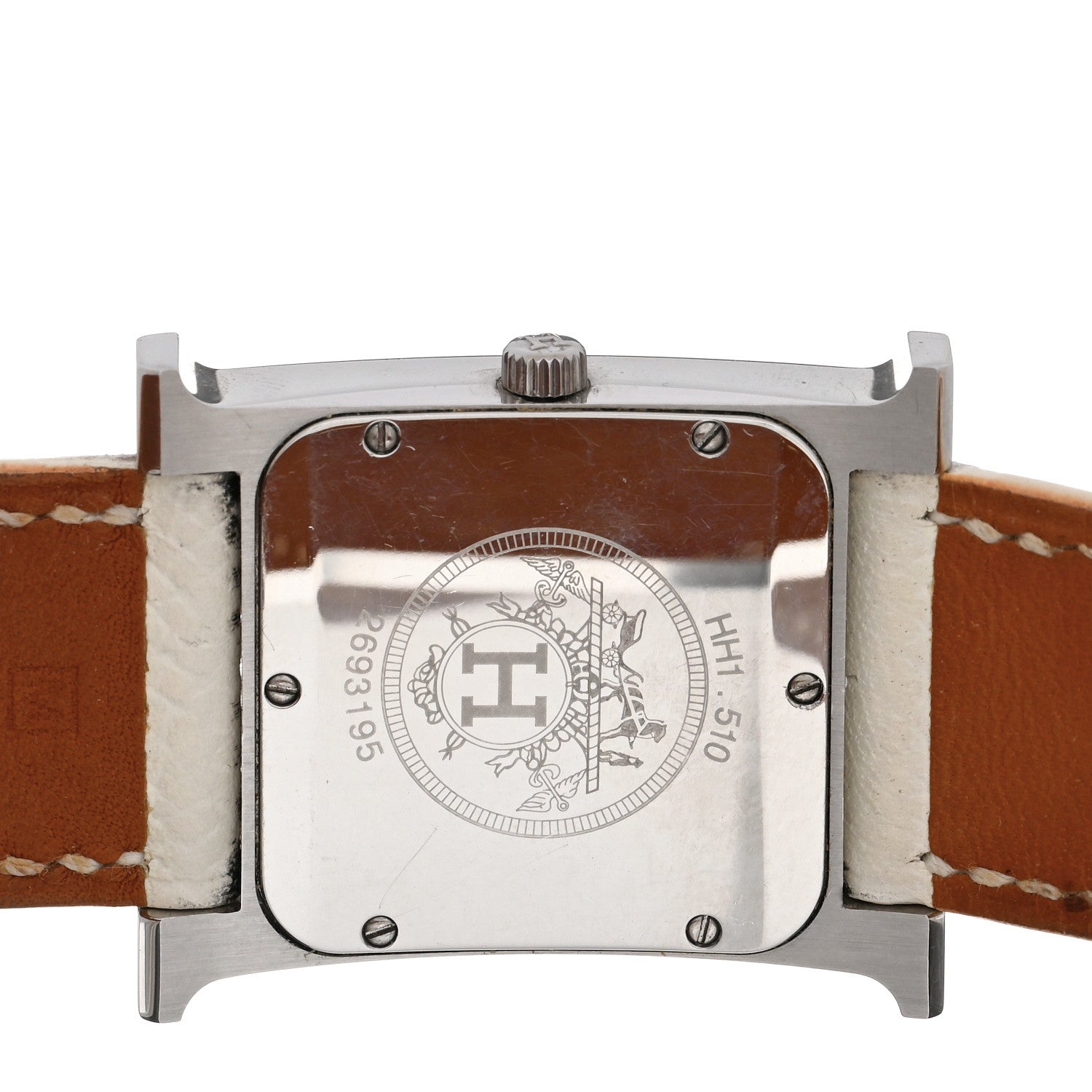 Hermes Stainless Steel Epsom 26mm Heure H Hour Double Tour Quartz Watch Blanc 4 of 5