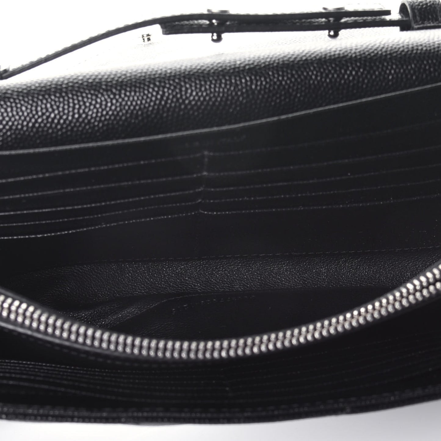 Grain De Poudre Matelasse Chevron Monogram Chain Wallet Black