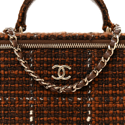 Chanel Tweed Small Top Handle Vanity Case With Chain Brown Multicolor 9 of 11