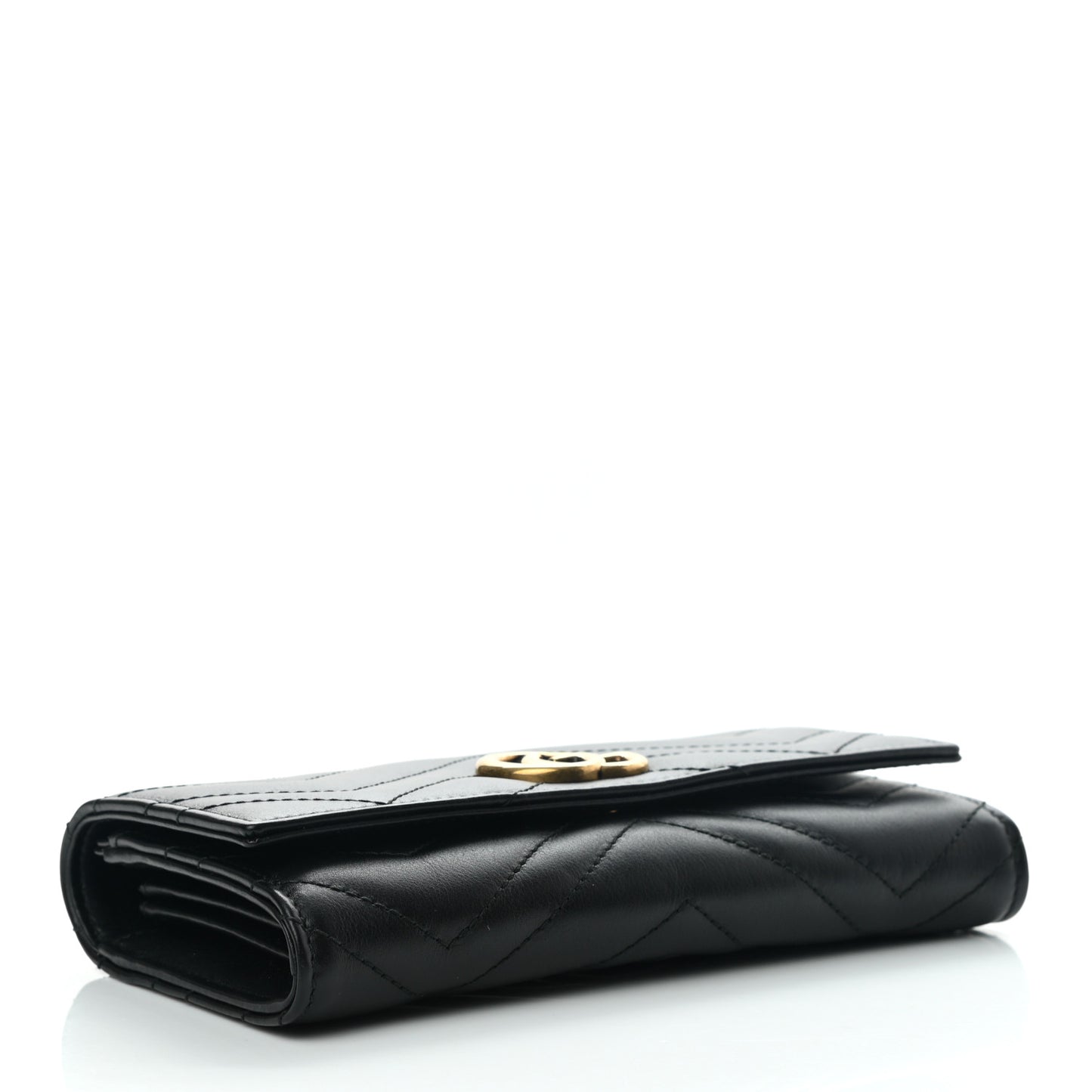 Calfskin Matelasse GG Marmont Continental Wallet Black