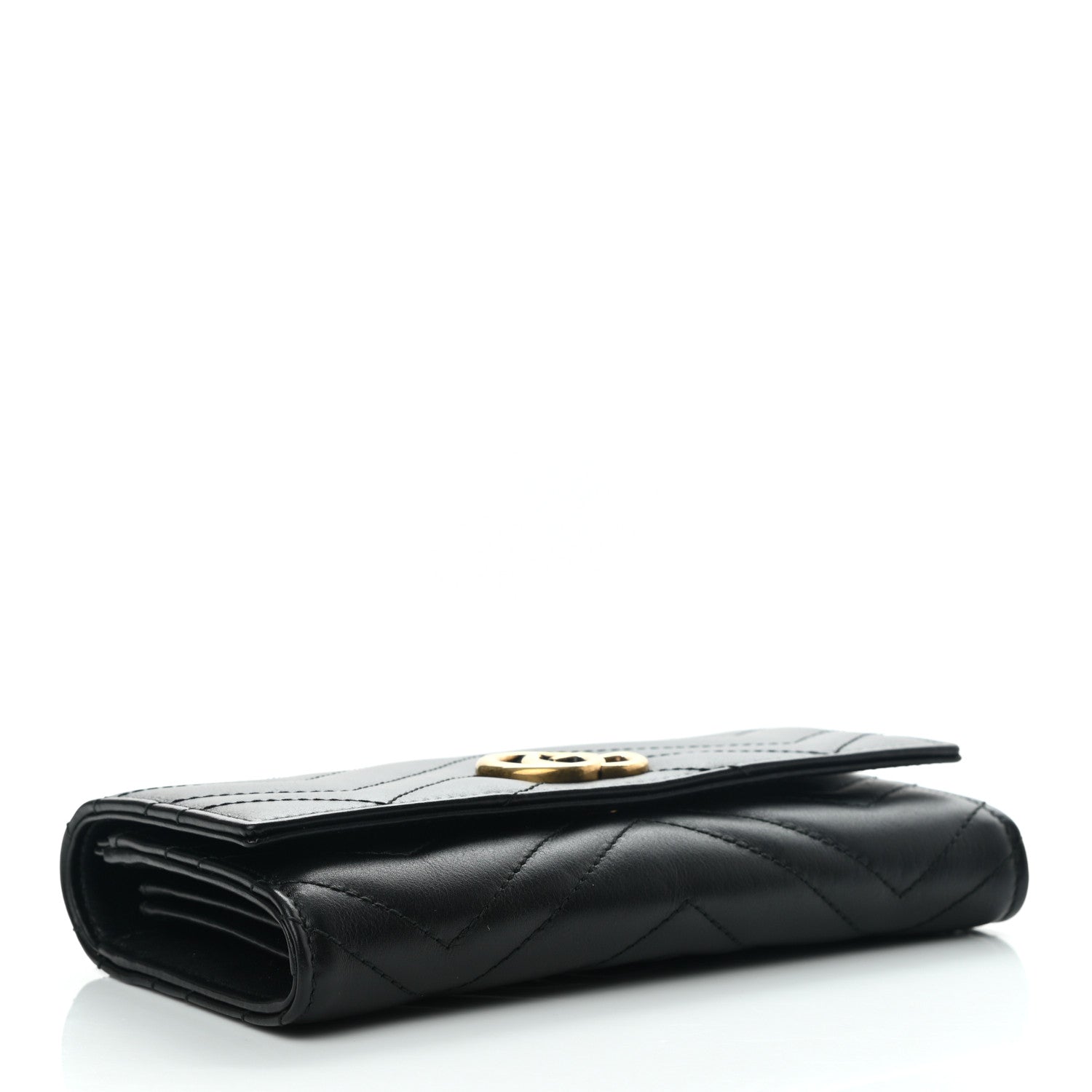 Gucci Calfskin Matelasse GG Marmont Continental Wallet Black 3 of 6