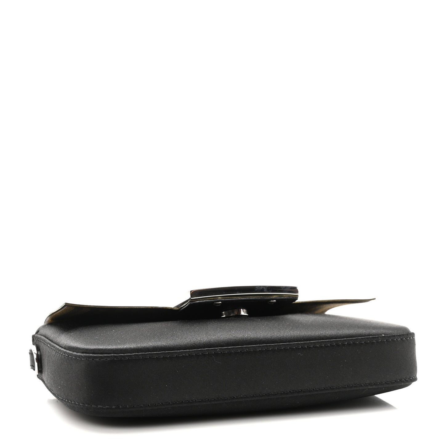 Silk Satin Phone Baguette Black