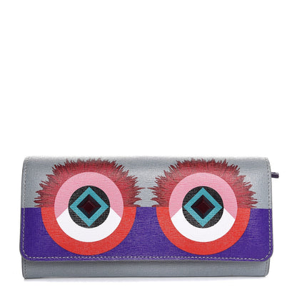 Fendi Vitello Elite Studded Hypnoteyes Continental Wallet Polvere Multicolor 1 of 8