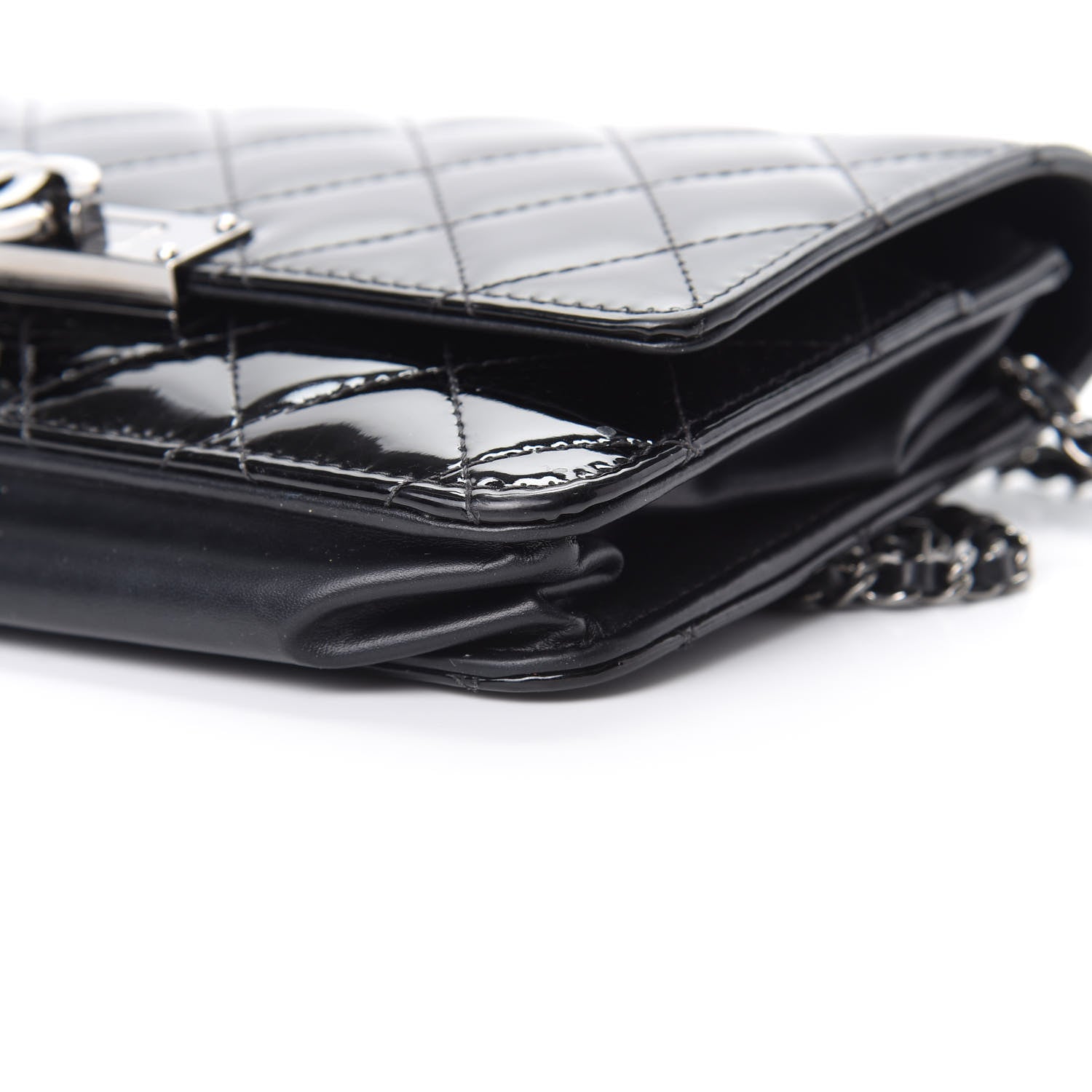 Chanel Patent Quilted Golden Class Wallet on Chain WOC Black 11 of 16