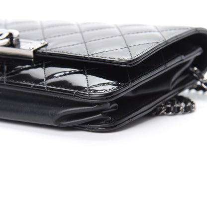 Chanel Patent Quilted Golden Class Wallet on Chain WOC Black 11 of 16