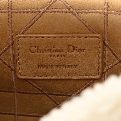 Christian Dior Shearling Cannage Medium Caro Bag Natural 6 of 9