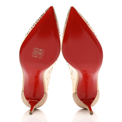 Christian Louboutin Suede Lame Crystal Strass Follies 70 Pumps 36.5 Light Silk 5 of 9