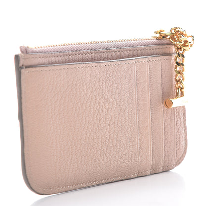 Chloe Grained Calfskin Drew Card Holder Cement Pink 3 of 8