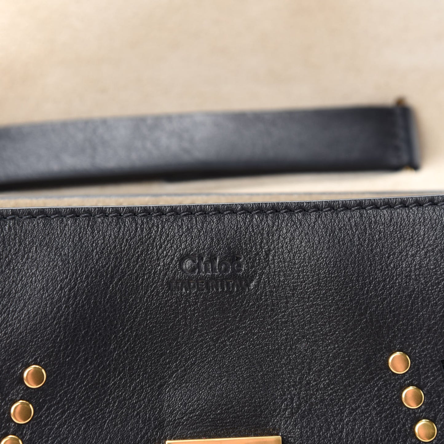 Calfskin Suede Studded Mini Drew Shoulder Bag Black