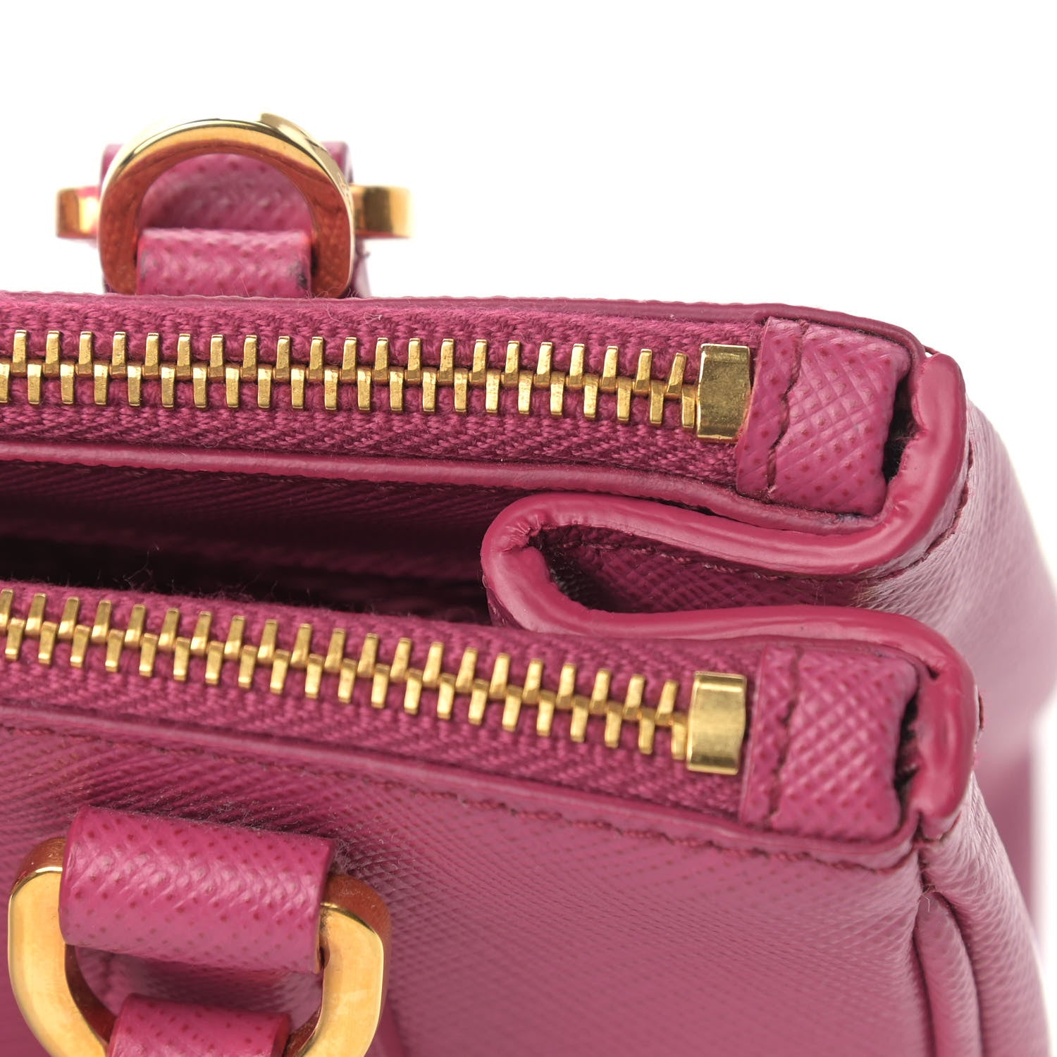 Prada Saffiano Lux Micro Galleria Double Zip Tote Fuxia 14 of 17