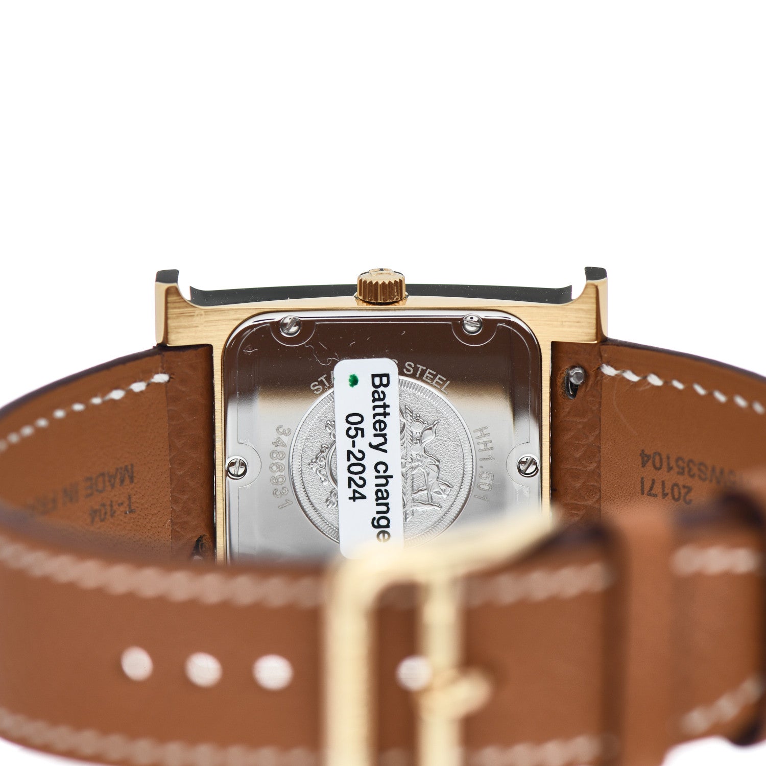 Hermes Stainless Steel Epsom 26mm Heure H Hour Quartz Watch Gold 4 of 5