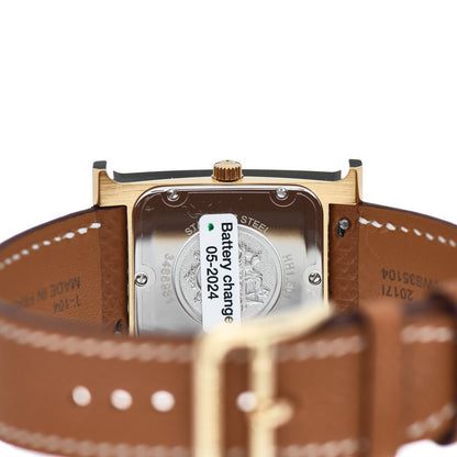 Hermes Stainless Steel Epsom 26mm Heure H Hour Quartz Watch Gold 4 of 5