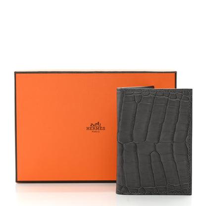 Hermes Matte Alligator MC2 Euclide Card Holder Graphite 9 of 9