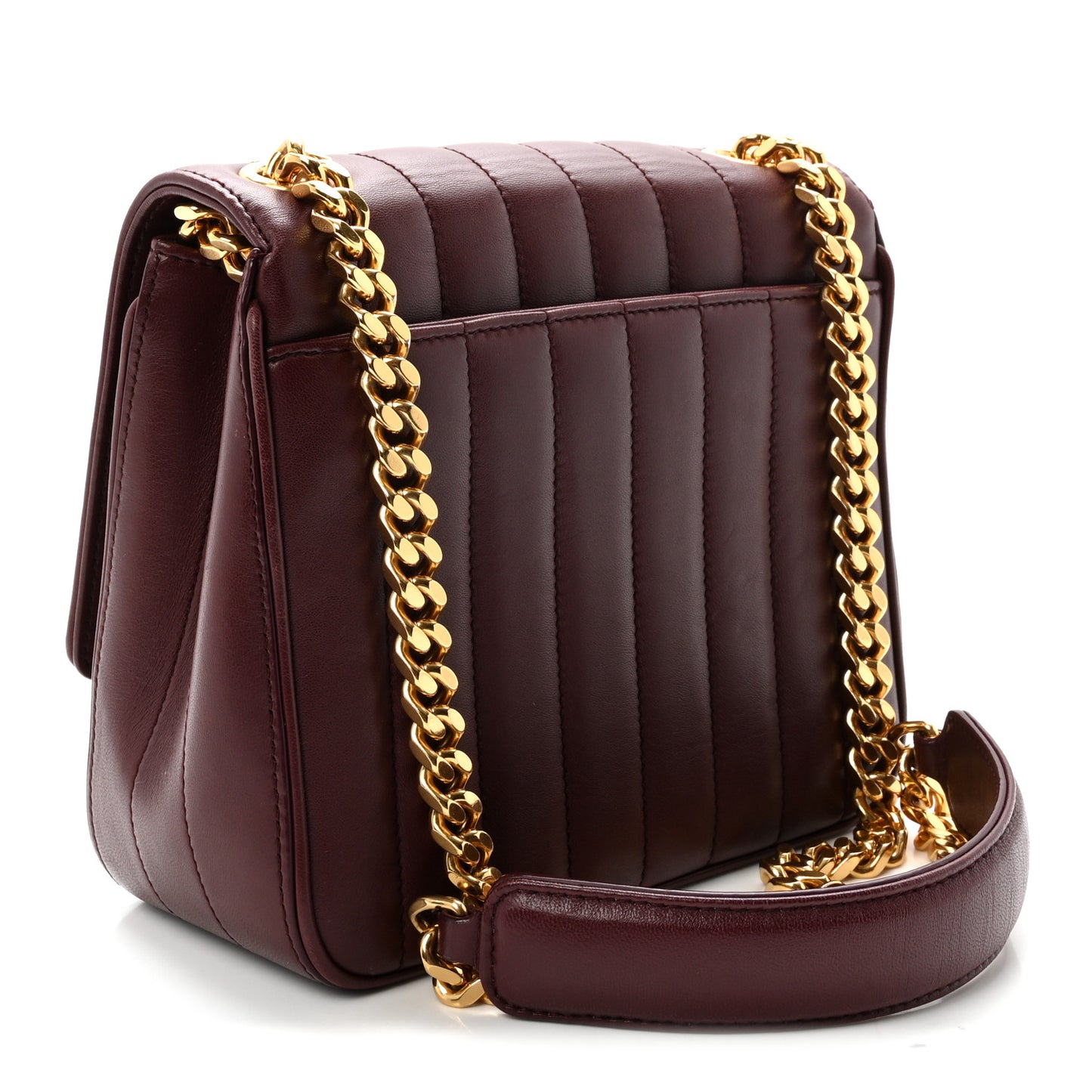 Lambskin Matelasse Monogram Medium Vicky Chain Bag Rouge Legion