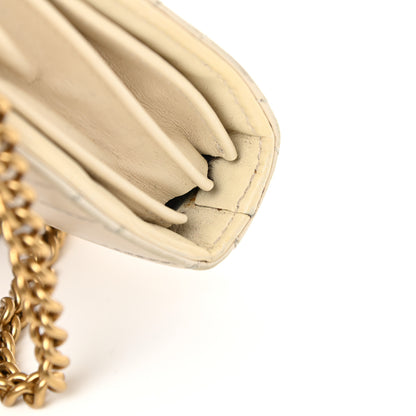 Gucci Calfskin Matelasse GG Marmont Chain Wallet Mystic White 18 of 21