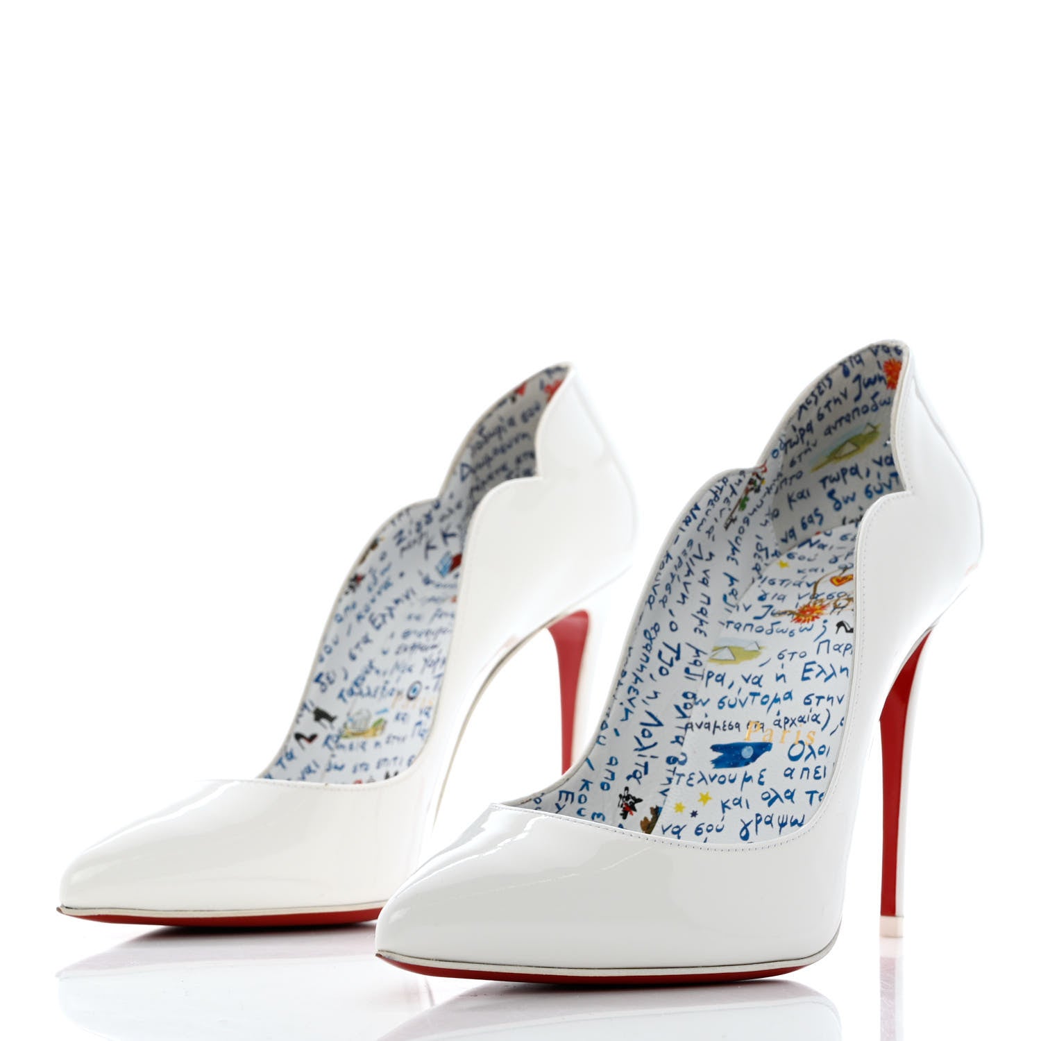 Christian Louboutin Patent Hot Chick 100 Pumps 36.5 White 3 of 9