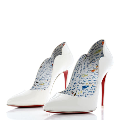 Christian Louboutin Patent Hot Chick 100 Pumps 36.5 White 3 of 9