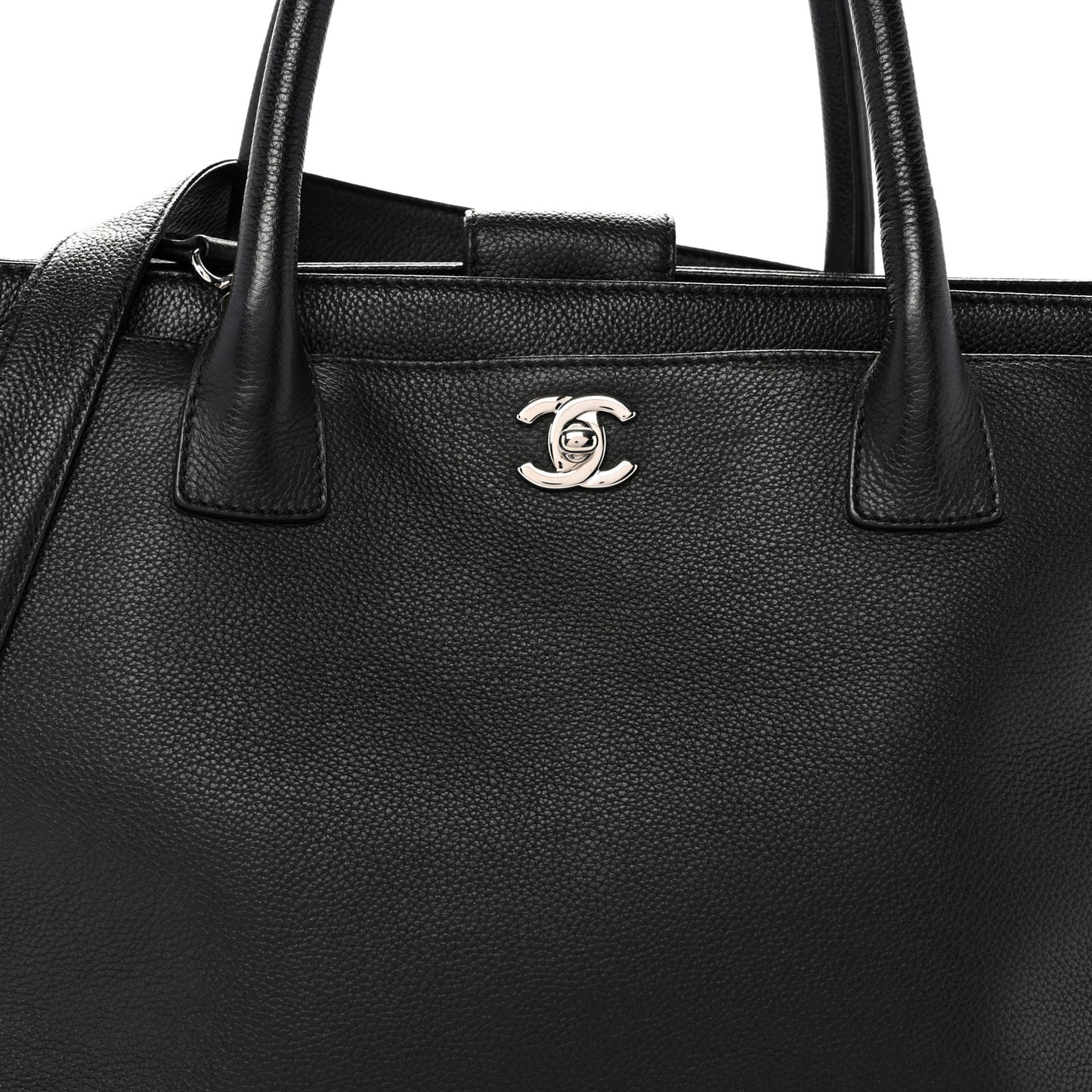 Calfskin Cerf Executive Shopper Tote Black
