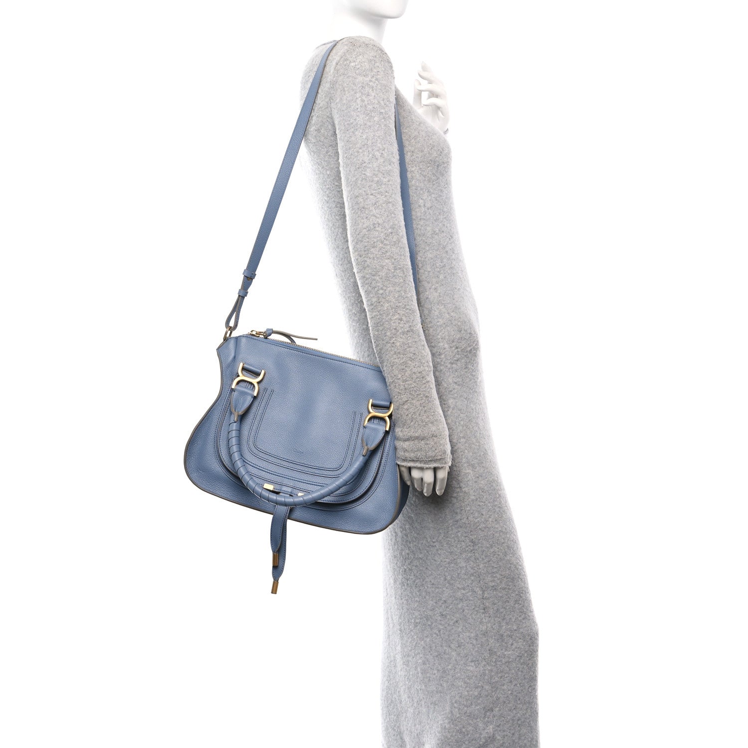 Chloe Calfskin Medium Marcie Satchel Shady Cobalt 2 of 12