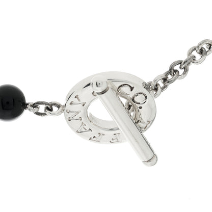 Tiffany Sterling Silver Black Onyx Bead Toggle Necklace 4 of 6