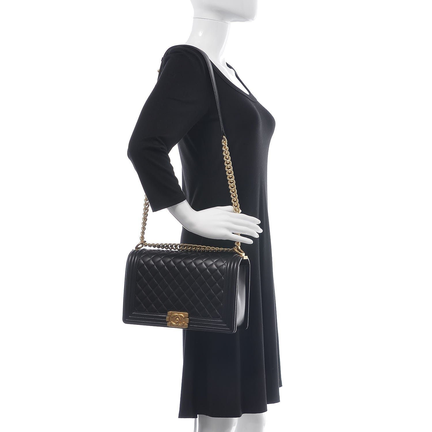 Chanel Lambskin Quilted New Medium Boy Flap Black 2 of 10