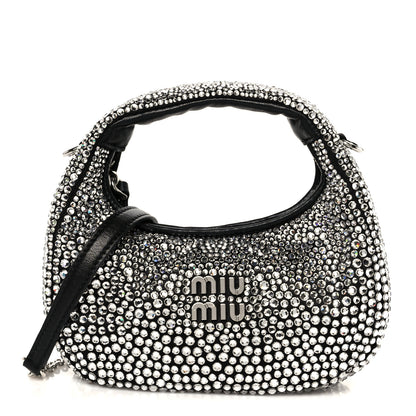 Miu Miu Crystal Silk Starlight Mini Wander Hobo Black 1 of 10