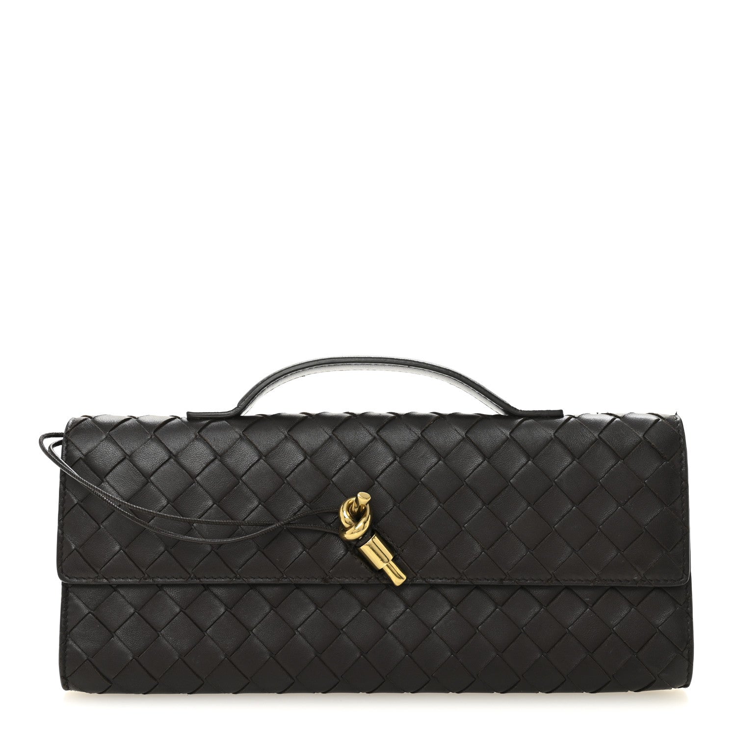 Bottega Veneta Nappa Intrecciato Long Andiamo Top Handle Clutch Fondant 1 of 7