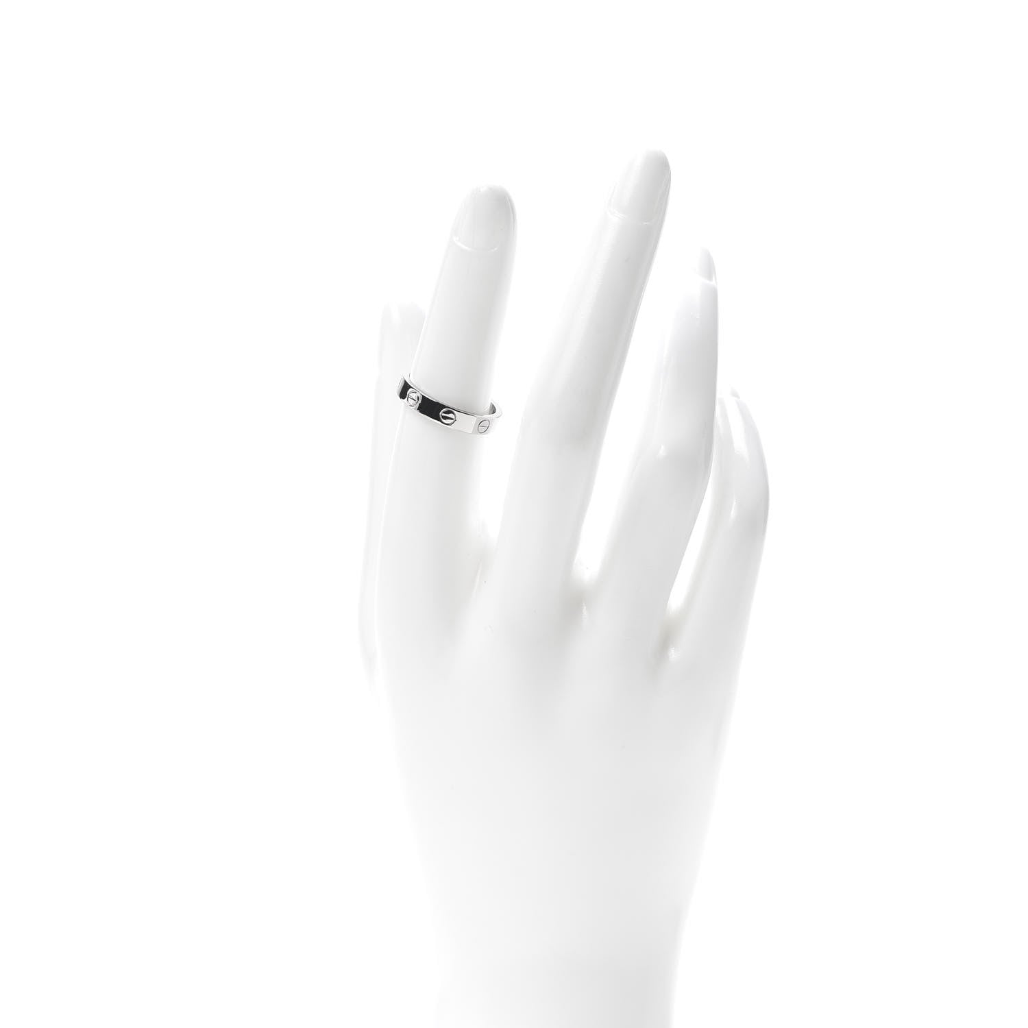 Cartier 18K White Gold 3.5mm LOVE Wedding Band Ring 52 6 2 of 5