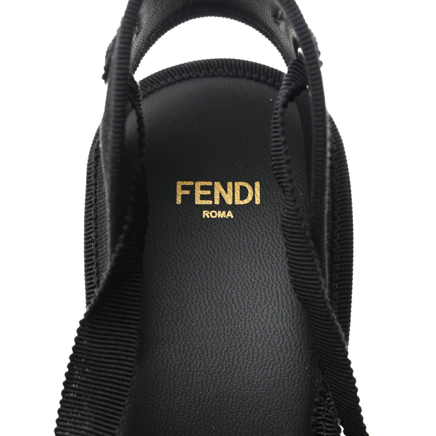 Fendi Canvas FF Embroidered Roma Ankle Wrap Wedge Espadrilles 36 Black 6 of 8