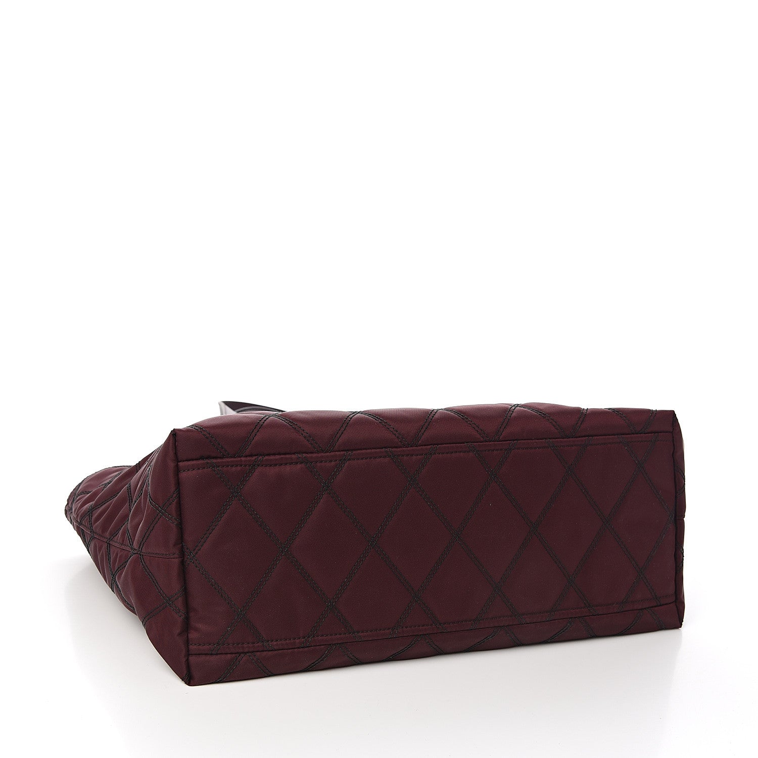 Prada Nylon Tessuto Saffiano Impuntu Quilted Shopper Tote Granato 3 of 9